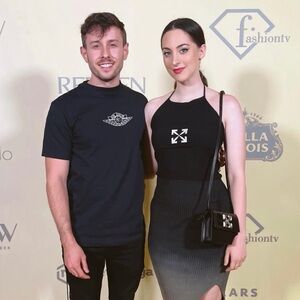 Off-White Black Gradient Dress with White Logo